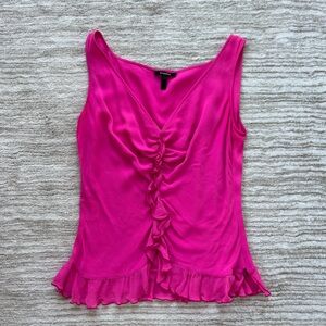 Escada Pink Ruched Sleeveless Tank Top